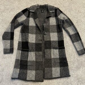 Adrienne Vittadini Plaid Sweater Jacket